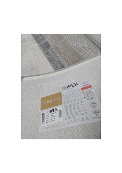Soneva Serisi Sık Akrilik İplik Dokuma 200 X 300 6m2 Dokuma Halı Bej/gri