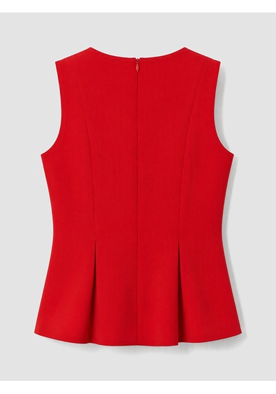 Lcw Comfort Kırmızı Bisiklet Yaka Süs Düğmeli Peplum Bluz