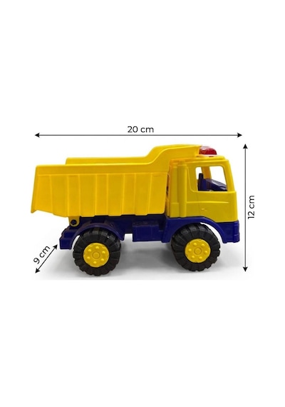 İttirmeli Damperli Kamyon 20 Cm Yükselebilen Kasalı İş Makinası Temalı Oyuncak Kamyon Çok Renkli