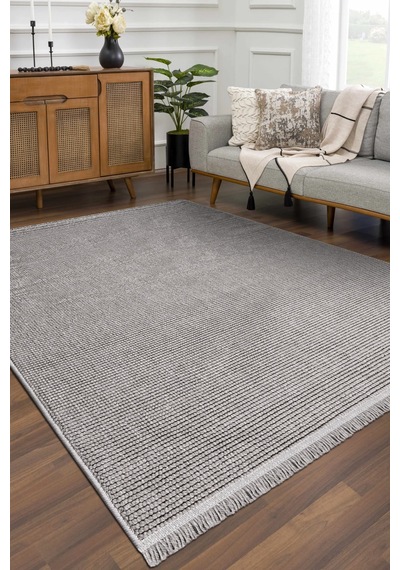 Ecolle Modern Halı Dayanıklı, Yumuşak Dokulu, Dokuma Taban, Tozumaz Gri