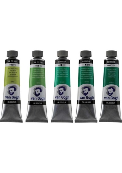 Talens Van Gogh Yağlı Boya 40ml - Yeşil Renk Tonları 5'li Set 1 Çok Renkli