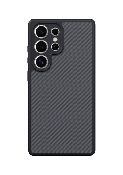 Galaxy S25 Ultra Kılıf M-safe Şarj Özellikli Karbon Fiber Tasarımlı Zore Elnino Kapak Siyah