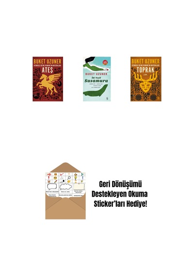 Uyumsuz Defne Kaman'ın Maceraları - Ateş + İki Yeşil Su Susamuru Midi Boy + Uyumsuz Defne Kaman'ın Maceraları - Toprak + Okuma Sticker'ları