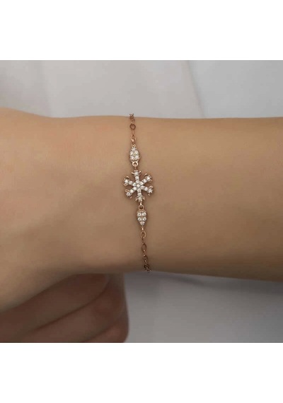 Gümüş Rose Kar Tanesi Kadın Bileklik Çok Renkli