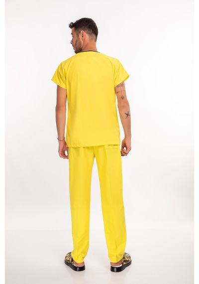 Unisex Sarı Terikoton Alt Üst Forma Takım Sarı Sarı