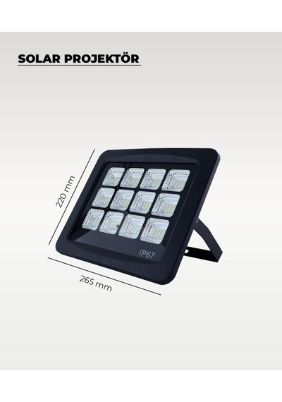 120w Solar Projektör Ip67 Beyaz Işık Su Geçirmez - Dış Mekan
