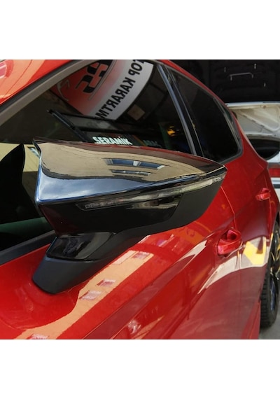 Sts Oto Aksesuar Seat Leon Mk3 Mk3.5 Batman Yarasa Ayna Kapağı Piano Black Abs Plastik (01)