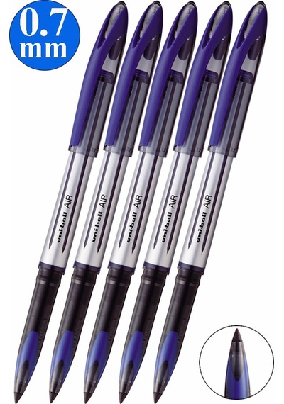 Mavi Pilot Kalem 5 Adet Uniball Air 0.7 Mm Roller Pilot Kalem Uba-188-l Broad Roller Uçlu Likit Mürekkepli Pilot Kalem