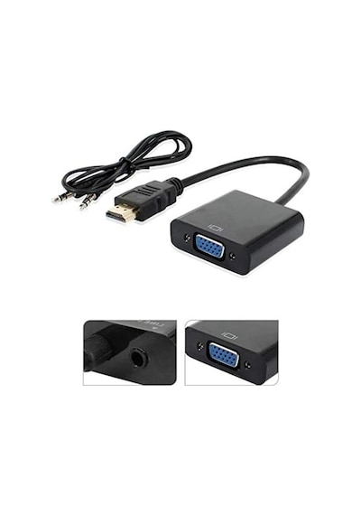 Hdmı To Vga Ses Destekli Dönüştürücü Kablo Çevirici Adaptör 4488