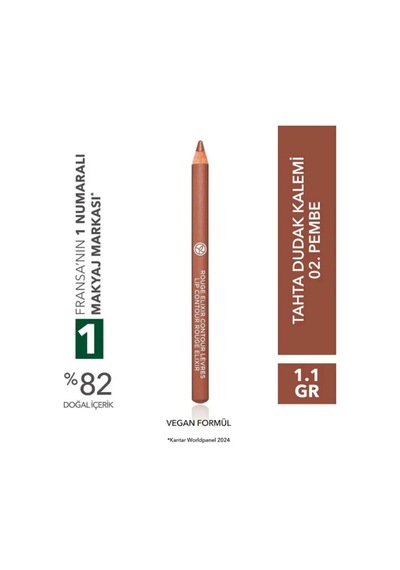 1.1 G Pembe Tahta Dudak Kalemi Saten Bitişli Kremsi Formül Uzun Süre Kalıcı 166