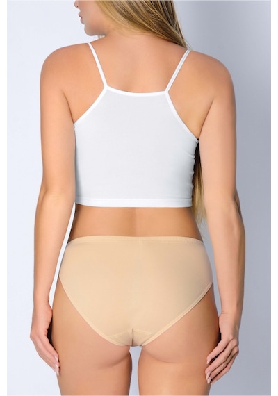 Auw Kadın Geçme Lastikli Pamuk Basic Slip Külot 2'li - Comfily Bej