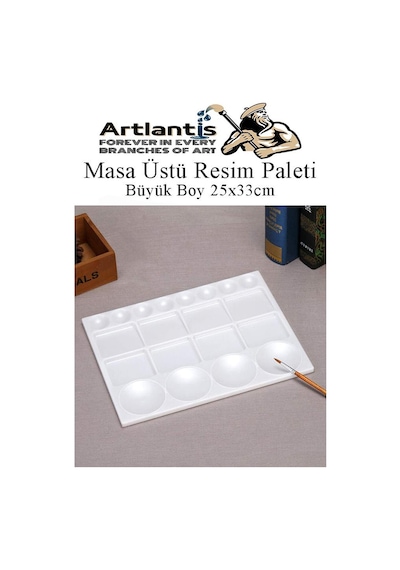 Masa Üstü Resim Paleti 1 Adet 20 Hazneli Boya Paleti 25x33 Cm Sanatsal Boyalar İçin Büyük Palet Akrilik Boya Yağlı Boya Guaj Boya