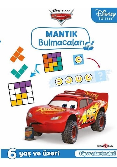 Disney Eğitsel Pixar Arabalar Çıkartmalı Mantık Bulmacaları 6+Yaş- Beta Kids