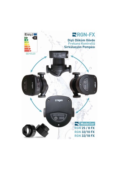Regen Rgn 32/18 Fx 260 Watt Frekans Konvertörlü Sirkülasyon Pompası 2" - 1 1/4" 11 M3 Debi - 18 Mss Basınç