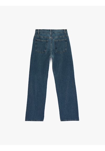 Koton Cepli Uzun Düz Paça Taşlı Jean Pantolon - Straight Fit Jean Orta İndigo 6sal40100md İndigo Koton Cepli Uzun Düz Paça Taşlı Jean Pantolon - Straight Fit Jean Orta İndigo 6sal40100md İndigo