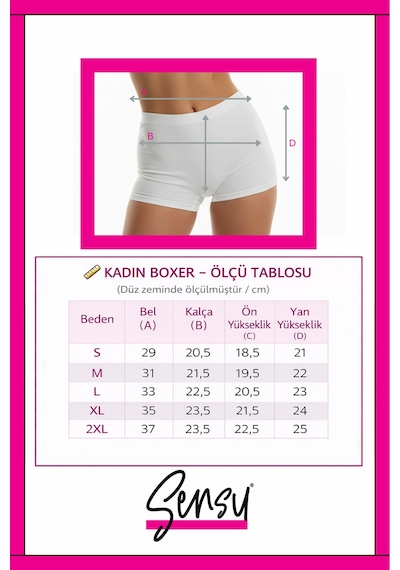 Sensu Kadın Üçlü Fitilli Modal Şort Model-2 Model-2