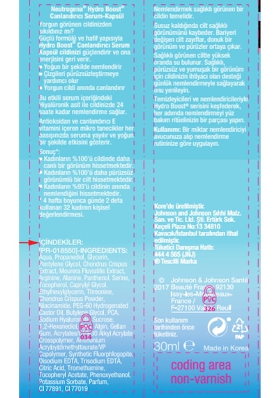 Neutrogena Hydro Boost Canlandırıcı Serum Kapsül 30 ML