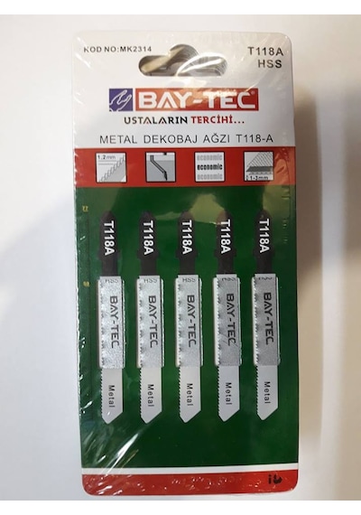 Bay Tec Dekopaj Testere Ağzı T118 Metal 5 Li