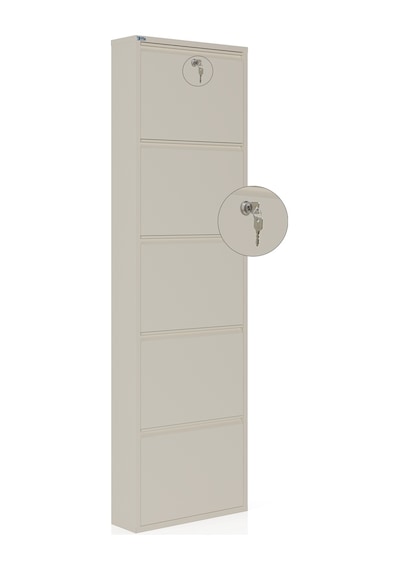 Ceha Kilitli 5'li Metal Ayakkabılık - Krem K.AYK-5 /AB1013/KL