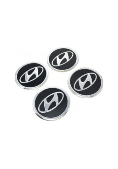 Jant Göbeği Arma Hyundai Alüminyum 60Mm. 4'Lü Set Siyah