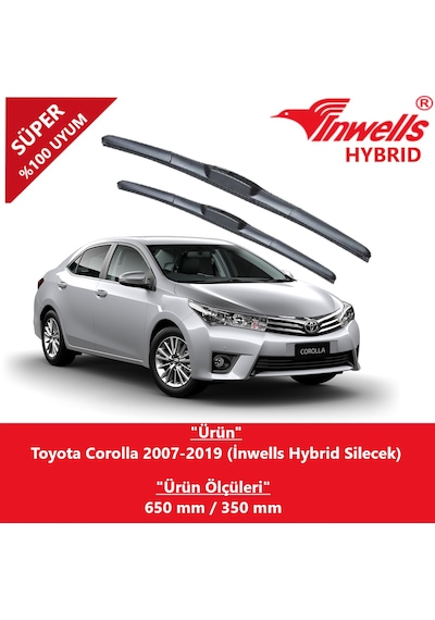 Toyota Corolla Uyumlu İnwells Hybrid Silecek Takımı 2007-2018