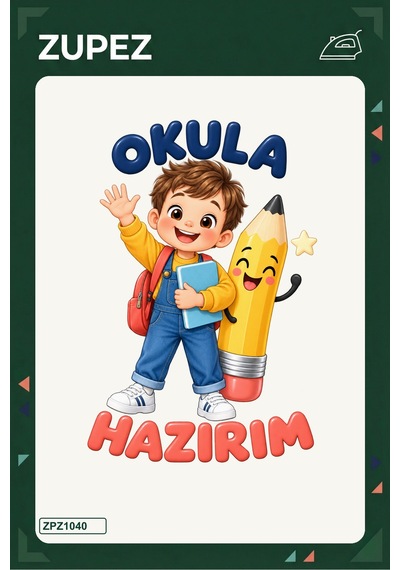 Okula Hazırım 19x25 Cm Ütüyle Uygulanan Baskı Zpz1040 - 928157301
