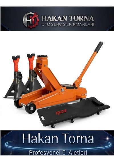 Rico 2,5 Ton Kriko + Araç Altı Yatma Tahtası + Besleme Sehpası Seti
