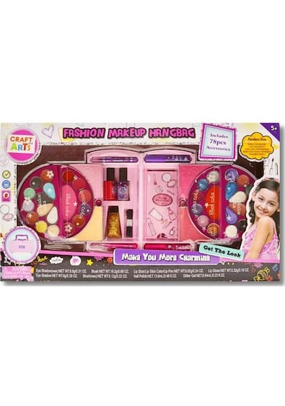 Craft And Arts Fashion Makyaj Çantası S22632 5+ Yaş Çocuk Makyaj Seti, Aynalı El Çantası Tasarımlı, Parabensiz