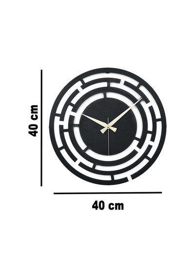 Labirent Model Metal Lazer Kesim Akar Sessiz Mekanizmalı Duvar Saati 40 40 Cm -m024 Siyah