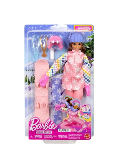 Jkf78 Barbie Snowboard Sporcusu Oyun Seti 10pcs Mixed