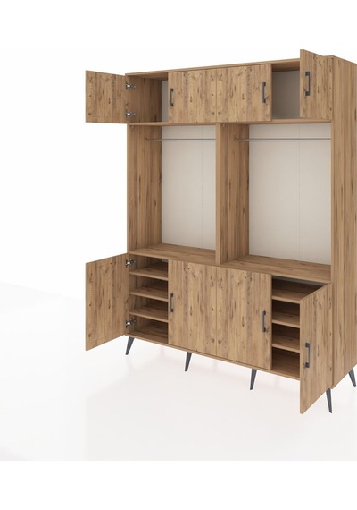 Hyperion Gardrop 10 Raflı 8 Kapaklı 2 Askılı 176x44x221 Çam-çam Beyaz Hyperion Gardrop 10 Raflı 8 Kapaklı 2 Askılı 176x44x221 Çam-çam Beyaz
