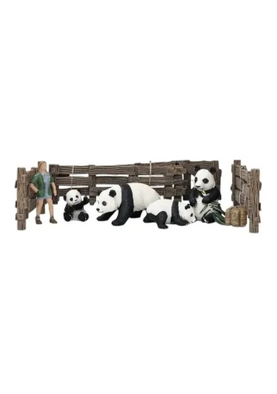 Panda Ailesi Ve Bakıcı Figürü Oyun Seti