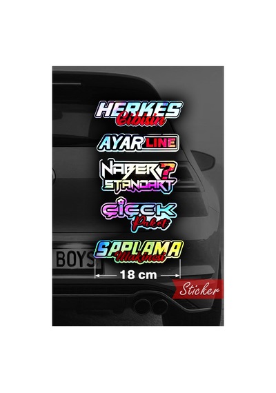 Araba Arka Cam Yazıları, Hologramlı Yeni Model,yan Kapı, Yan Cam Stickerı Tek  Oto, Motor