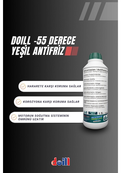 Doill -55 / -56 Derece Hazır Karışım 1.5 Litre Yeşil Antifriz - G11