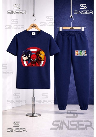 Ss Sinser Çocuk Marvel 3lu Kalkan Icınde 3lü Tişort Eşofman Takımı Çok Renkli