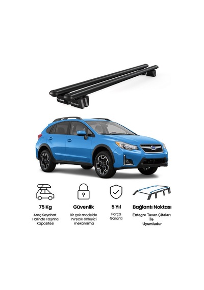 Pençe Subaru Xv 2012-2016 Uyumlu Siyah Ara Atkı Port Bagaj Tavan Barı