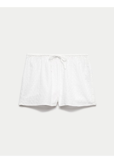 Marks & Spencer Saf Pamuklu Pijama Altı T37003485s Beyaz
