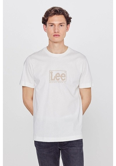 Lee Big Logo Erkek T-shirt Off White