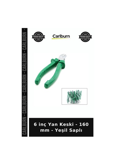 Özel Üretim El Aleti Tamirat Kablo Kesme Atölye Ergonomik 6 İnç Yan Keski - 160 Mm - Yeşil Saplı