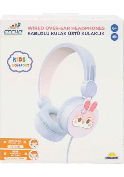 Tavşan Desenli Mikrofonlu Kulak Üstü Kulaklık