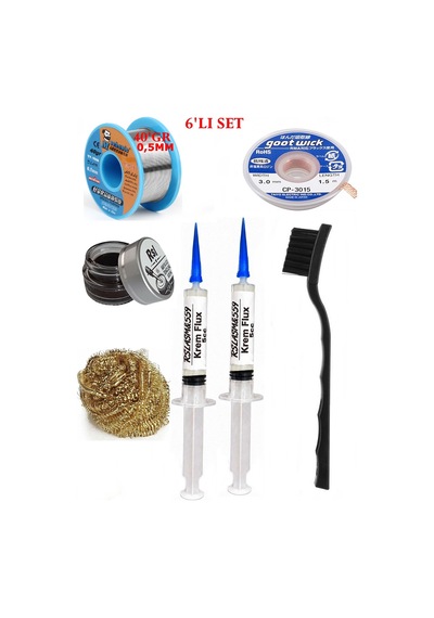 Lehimleme Seti 40 G 0,5 Mm Lehim Teli Cp-3015 Lehim Fitili Flux Lehim Toplama Tek Fırça Seti Tk173