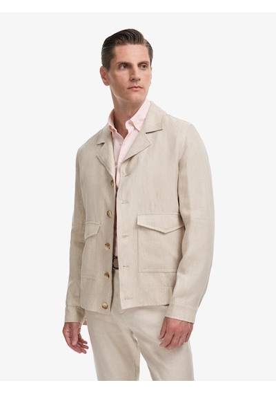 Cacharel Bej Slim Fit %100 Keten Mont