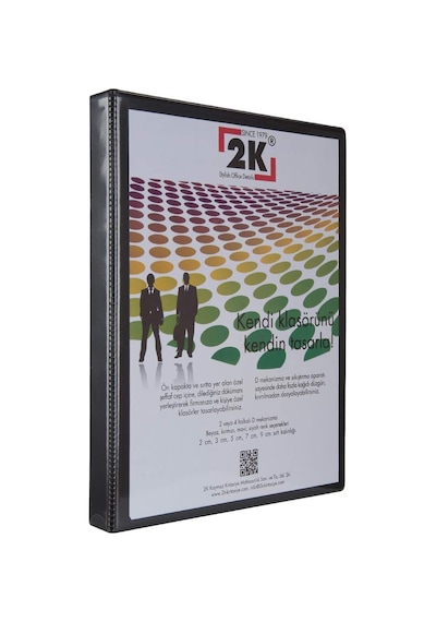 2k Evrak Sunum Tanıtım Firma Klasörü A4 Pvc 2 Cm 4 Halkalı 150 Yaprak Kapasiteli Ring Binder File 25,5x32 Cm.,siya