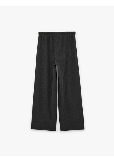 Koton Bürümcük Kumaş Beli Bağcıklı Geniş Paça Pantolon Antrasit 6sak40083ek Antrasit