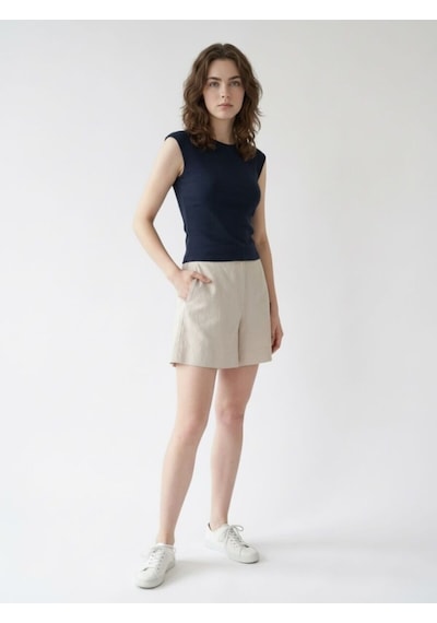 Slim Fit Kadın Tshirt K.kol Lacivert