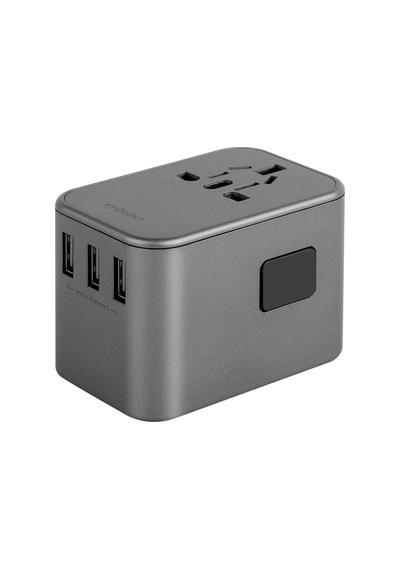 Travelworld 35 Universal 35w Type-c 15w Type-c Ve 12w Usb Çıkışlı Pd Hızlı Şarj Aleti - Koyu Gri