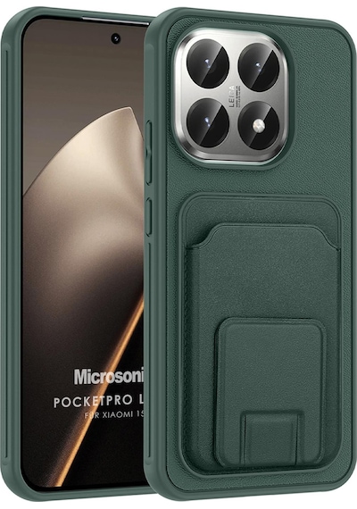 Microsonic Xiaomi 15t Kılıf Pocketpro Litchi Koyu Yeşil -