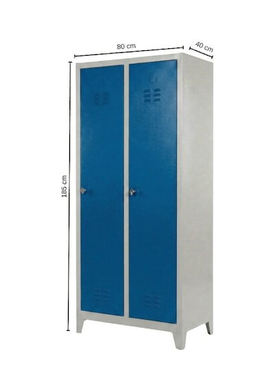 Standart 2 Kapaklı Soyunma Dolabı Mavi 80x40x185