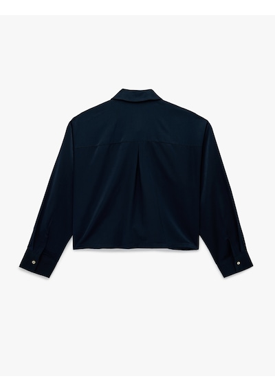 Koton Regular Fit Uzun Kollu Kapaklı Cep Detaylı Saten Crop Gömlek Lacivert 6sak60113pw Lacivert Koton Regular Fit Uzun Kollu Kapaklı Cep Detaylı Saten Crop Gömlek Lacivert 6sak60113pw Lacivert