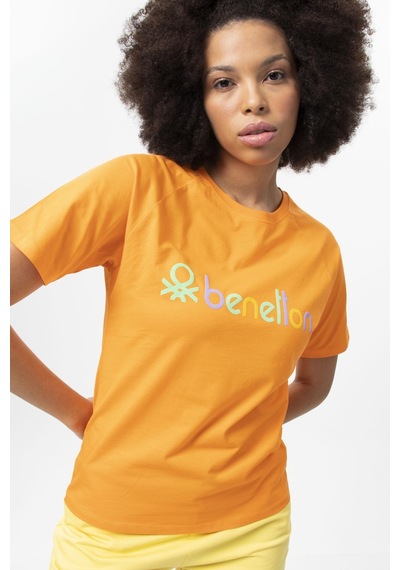 Benetton Bnt-w20360-23y Kadın T-shirt BNT-W20360-R1840 Turuncu